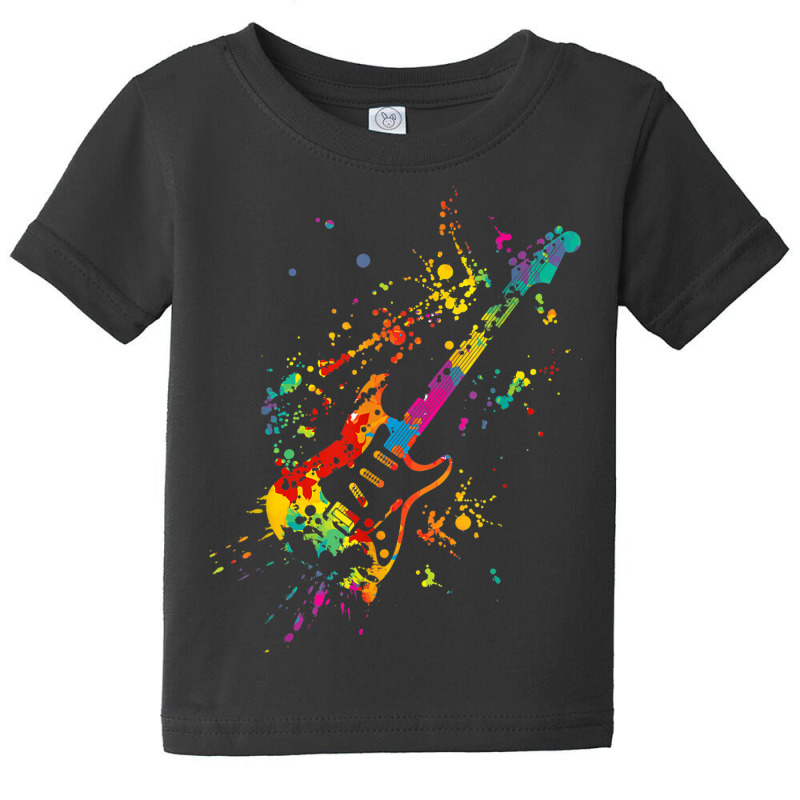 Musical Instrument Musician Music Rainbow Electric Guitar Baby Tee by August | Artistshot