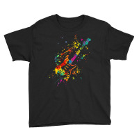 Musical Instrument Musician Music Rainbow Electric Guitar Youth Tee | Artistshot