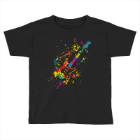 Musical Instrument Musician Music Rainbow Electric Guitar Toddler T-shirt | Artistshot