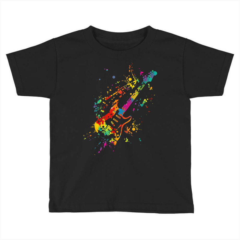 Musical Instrument Musician Music Rainbow Electric Guitar Toddler T-shirt by August | Artistshot