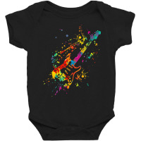 Musical Instrument Musician Music Rainbow Electric Guitar Baby Bodysuit | Artistshot