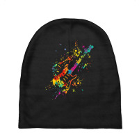 Musical Instrument Musician Music Rainbow Electric Guitar Baby Beanies | Artistshot