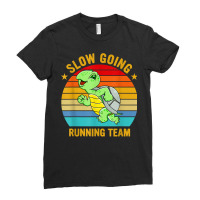 Slow Going Running Team Funny Turtle Marathon Runner T Shirt Ladies Fitted T-shirt | Artistshot