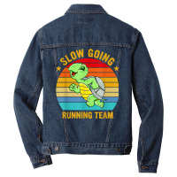 Slow Going Running Team Funny Turtle Marathon Runner T Shirt Men Denim Jacket | Artistshot