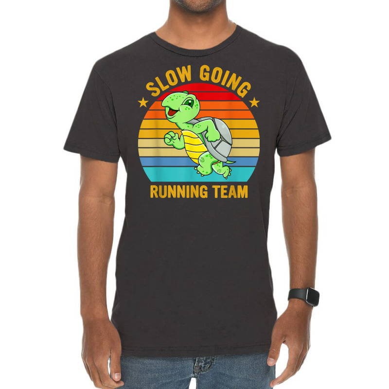 Slow Going Running Team Funny Turtle Marathon Runner T Shirt Vintage T-Shirt by cm-arts | Artistshot