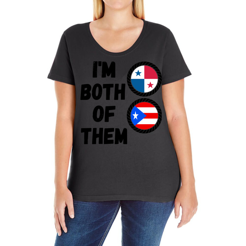 Half Panamanian Half Puerto Rican Roots & Panama Dna Flag Pullover Hoo Ladies Curvy T-Shirt by cm-arts | Artistshot