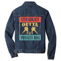 Straight Outta The Penalty Box Ice Hockey Player T Shirt Men Denim Jacket | Artistshot