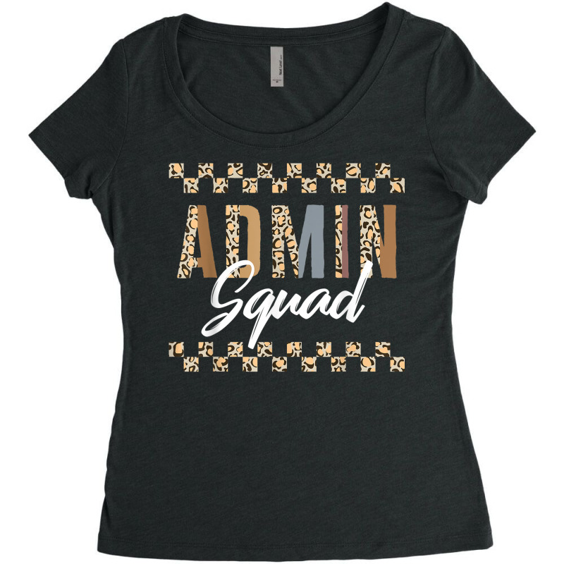 Principal Admin Squad Leopard Administrative Assistant Direc Women's Triblend Scoop T-shirt by August | Artistshot