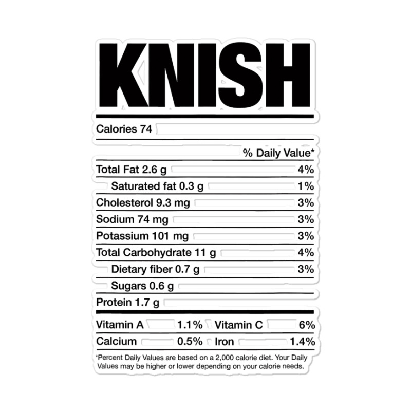 Nutrition Facts Knish Jewish Holiday Food Hanukkah Gift Sticker | Artistshot