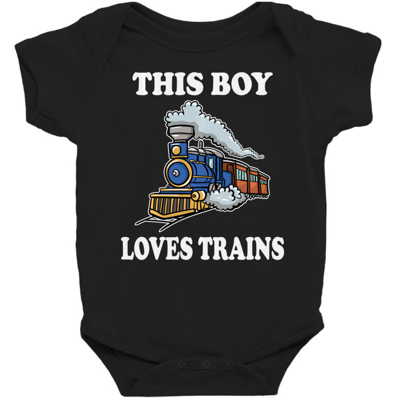 This Boy Loves Trains Train Wagon Lover S Baby Bodysuit by cm-arts | Artistshot