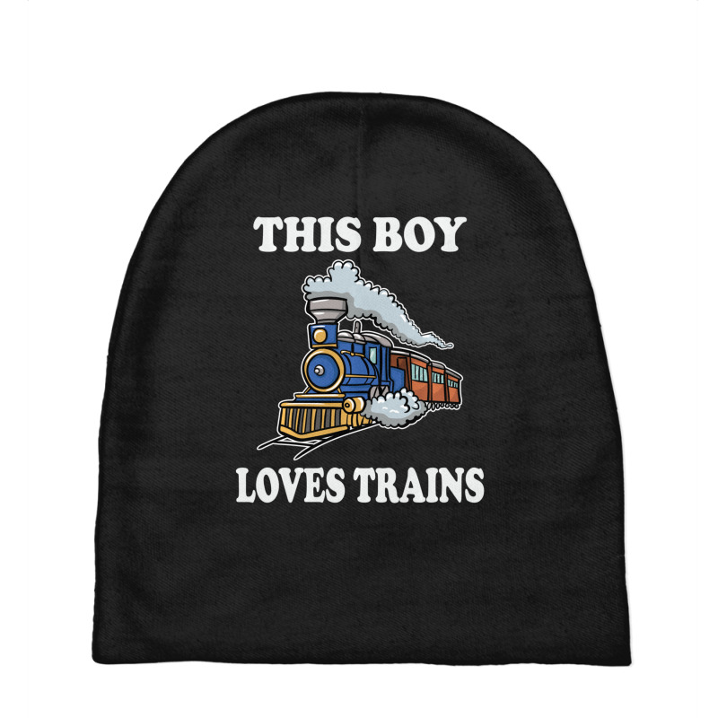 This Boy Loves Trains Train Wagon Lover S Baby Beanies by cm-arts | Artistshot