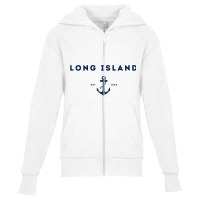 Long Island New York Est 1640 Raglan Baseball Tee Youth Zipper Hoodie | Artistshot