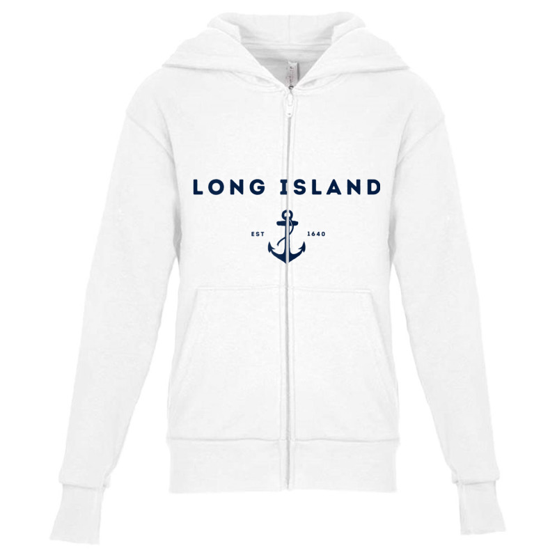 Long Island New York Est 1640 Raglan Baseball Tee Youth Zipper Hoodie by cm-arts | Artistshot