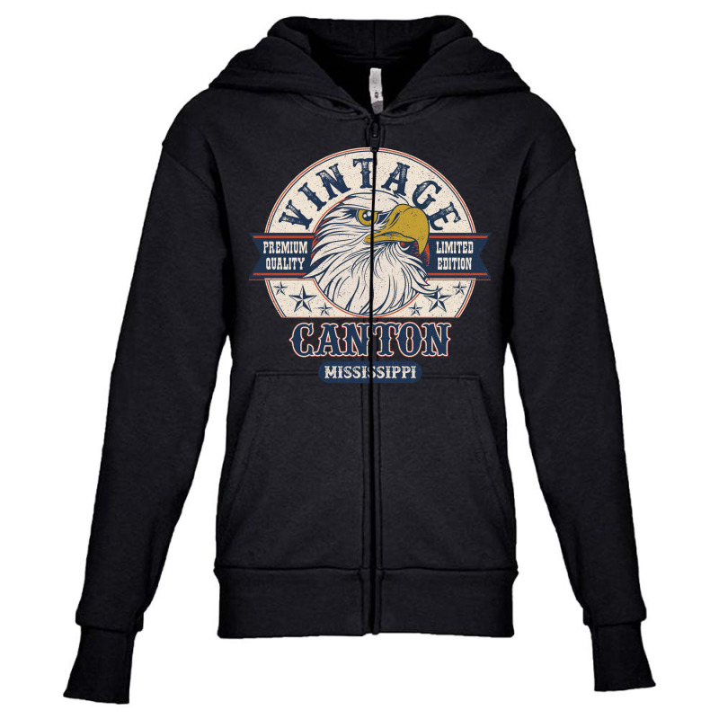 Retro Bald Eagle Canton Mississippi Vintage Limited Edition Youth Zipper Hoodie | Artistshot