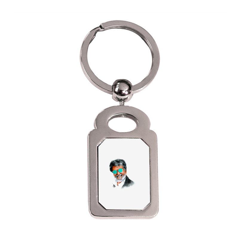 Rajinikanth Kabali Silver Rectangle Keychain | Artistshot