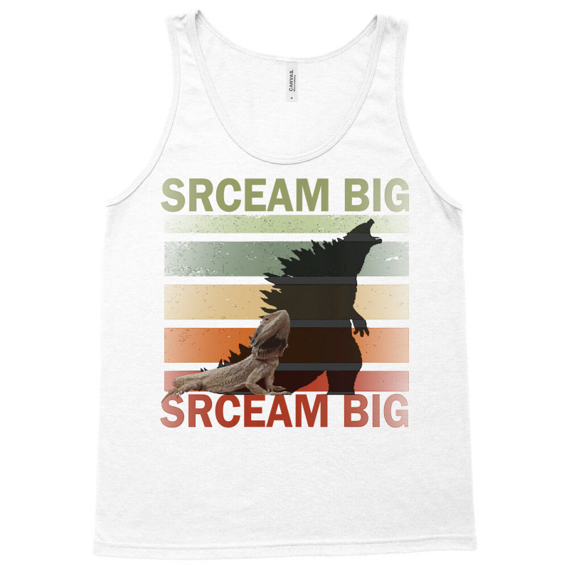 Scream Big. Lucky Lizard With Dinosaur Shadow For Pet Lover Long Sleev Tank Top | Artistshot