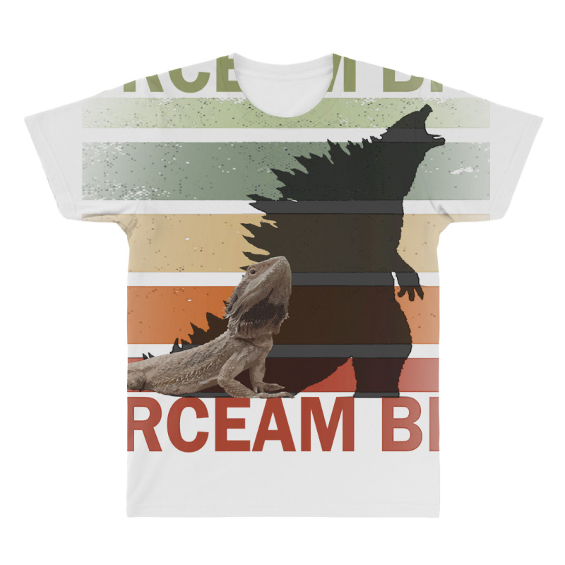 Scream Big. Lucky Lizard With Dinosaur Shadow For Pet Lover Long Sleev All Over Men's T-shirt | Artistshot