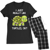 I Just Really Like Turtles, Ok Lover Cute Turtle Love Women's Pajamas Set | Artistshot