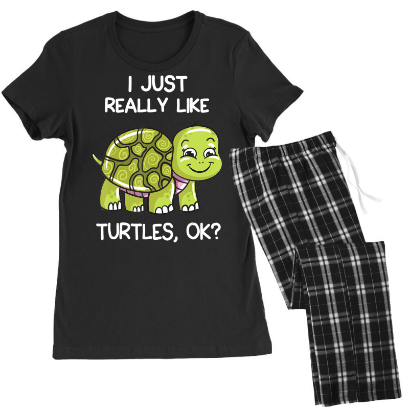 I Just Really Like Turtles, Ok Lover Cute Turtle Love Women's Pajamas Set by cm-arts | Artistshot