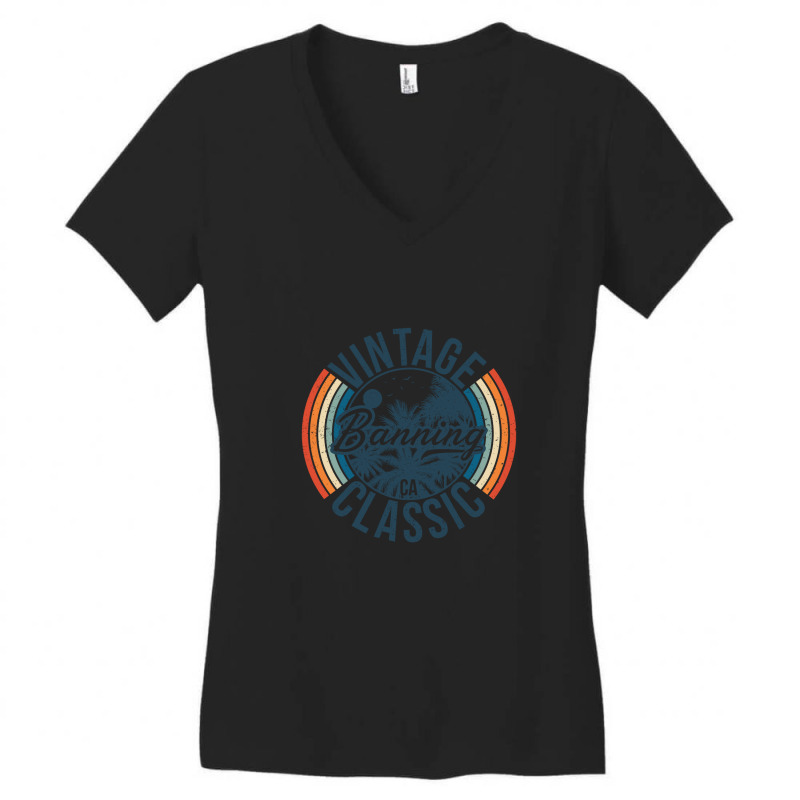 I Love Banning California Retro Vintage Classic Limited Edition Women's V-Neck T-Shirt by hardrollsjudo | Artistshot