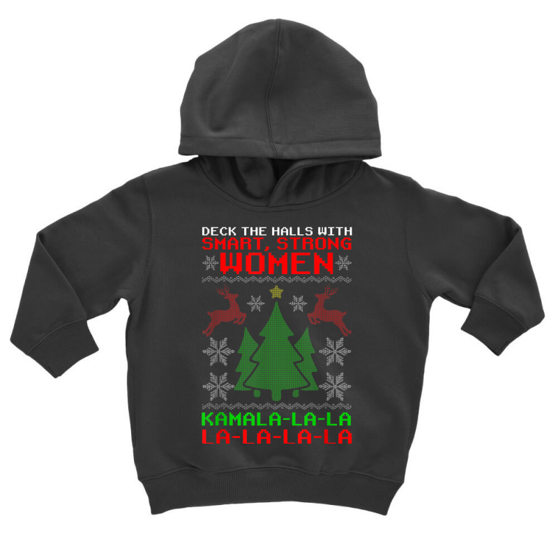 Santa Kamala Ugly Christmas Sweater Funny Toddler Hoodie | Artistshot