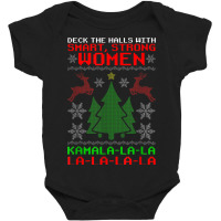 Santa Kamala Ugly Christmas Sweater Funny Baby Bodysuit | Artistshot