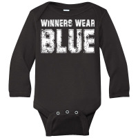 Winners Wear Blue Color War Camp Team Game Comp Boys Novelty T Shirt Long Sleeve Baby Bodysuit | Artistshot