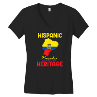 Ecuador Map Ecuador Flag Hispanic Heritage Latin Month T Shirt Women's V-neck T-shirt | Artistshot