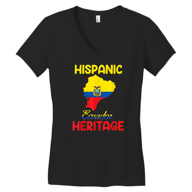 Ecuador Map Ecuador Flag Hispanic Heritage Latin Month T Shirt Women's V-Neck T-Shirt by cm-arts | Artistshot