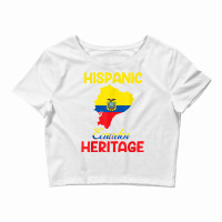 Ecuador Map Ecuador Flag Hispanic Heritage Latin Month T Shirt Crop Top | Artistshot