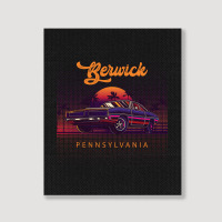 Berwick Pennsylvania Retro Vintage 80s 90s Muscle Cars Retrowave Aesth Portrait Canvas Print | Artistshot