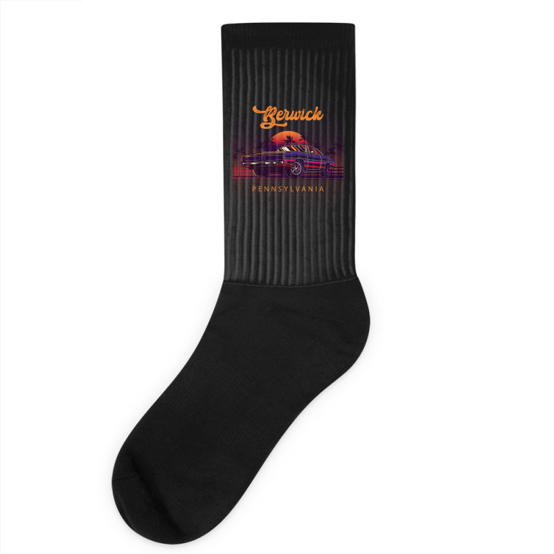 Berwick Pennsylvania Retro Vintage 80s 90s Muscle Cars Retrowave Aesth Socks | Artistshot