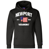 Newport Vermont Vt Usa Stars & Stripes Vintage Style Premium Champion Hoodie | Artistshot