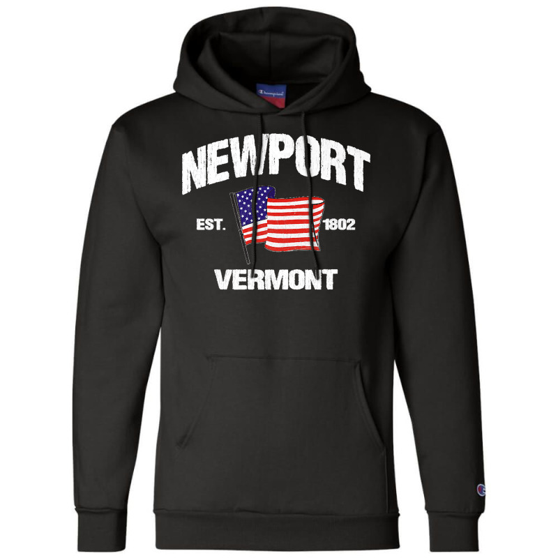 Newport Vermont Vt Usa Stars & Stripes Vintage Style Premium Champion Hoodie | Artistshot