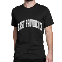 East Providence Rhode Island Ri Varsity Style White Text Long Sleeve T Classic T-shirt | Artistshot