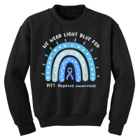 We Wear Light Blue For Pitt Hopkins Syndrome Rainbow T Shirt Youth Sweatshirt | Artistshot