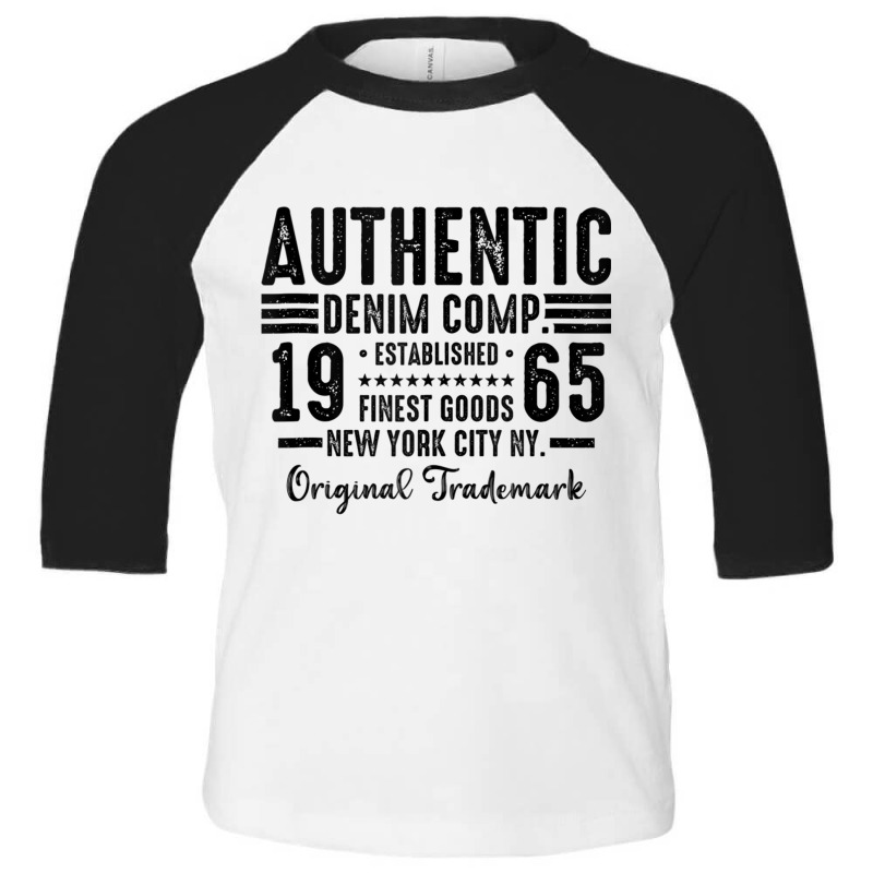 New York City Born In 1965 Authentic Vintage Birthday Tank Top Toddler 3/4 Sleeve Tee by cm-arts | Artistshot