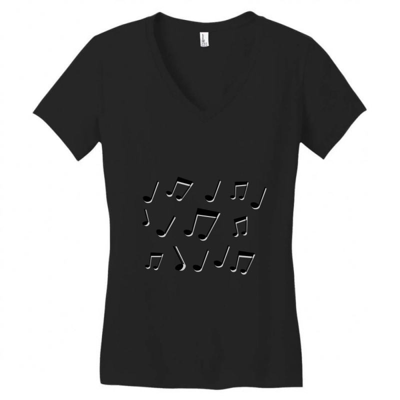 Musical Notes 1 Women's V-Neck T-Shirt by cm-arts | Artistshot