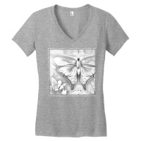 Illustrated Butterfly With Light Distressed Effect T Shirt Women's V-neck T-shirt | Artistshot