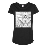 Illustrated Butterfly With Light Distressed Effect T Shirt Maternity Scoop Neck T-shirt | Artistshot