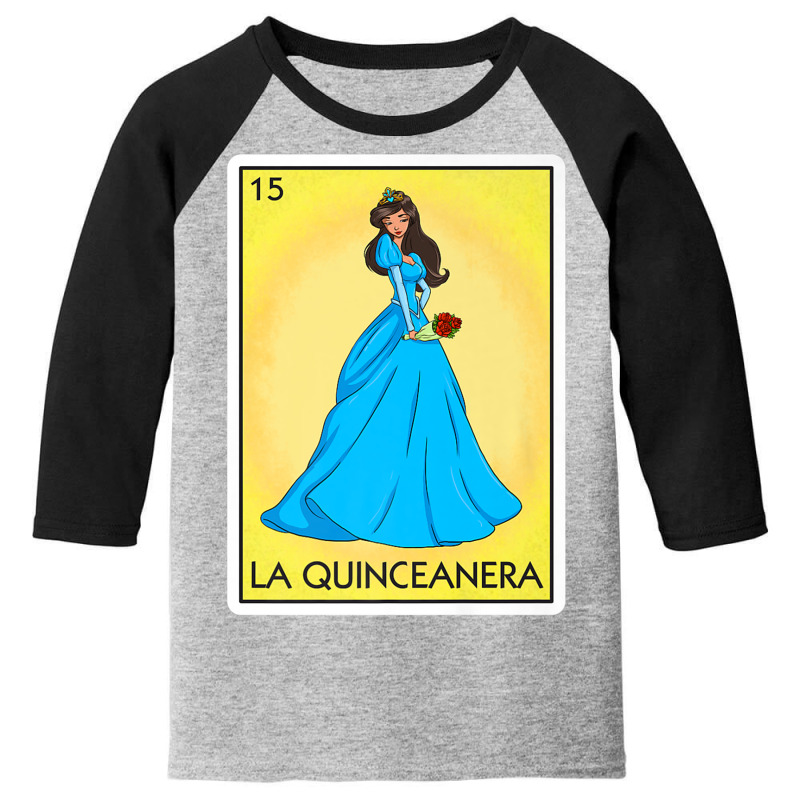 La Quinceanera Card Mexican Lottery Card La Quinceanera Premium T Shir Youth 3/4 Sleeve by cm-arts | Artistshot