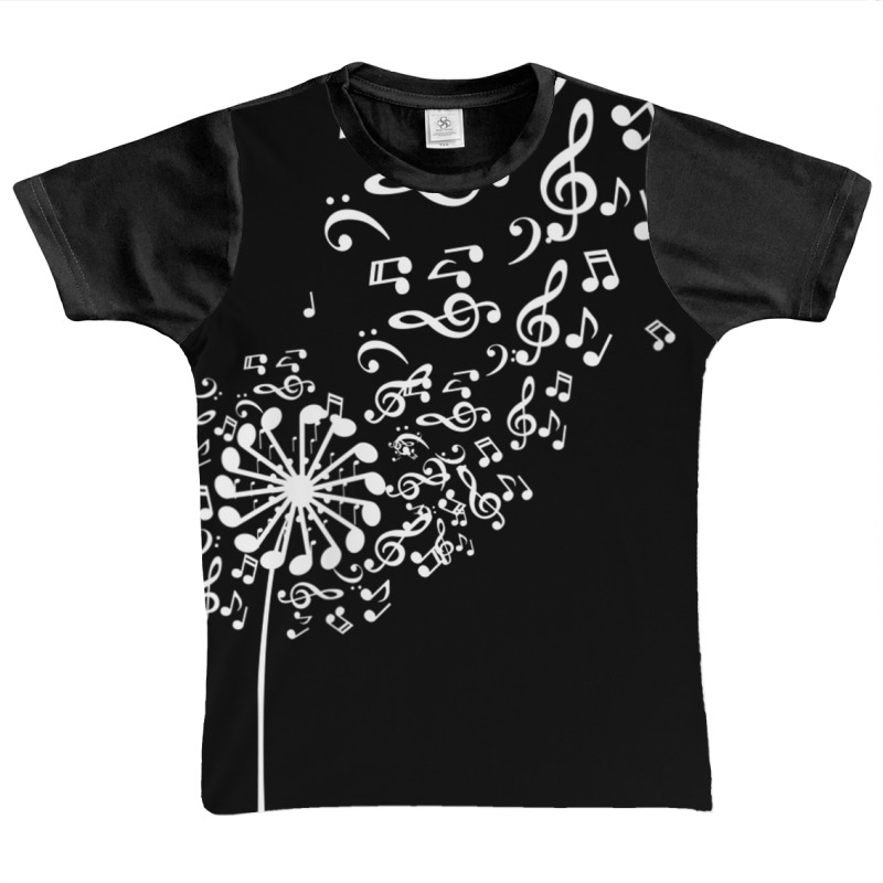 Womens Dandelion Musical Notes Meadow Nature Flower V Neck T Shirt Graphic Youth T-shirt by cm-arts | Artistshot