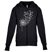 Womens Dandelion Musical Notes Meadow Nature Flower V Neck T Shirt Youth Zipper Hoodie | Artistshot