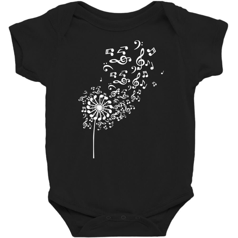 Womens Dandelion Musical Notes Meadow Nature Flower V Neck T Shirt Baby Bodysuit by cm-arts | Artistshot