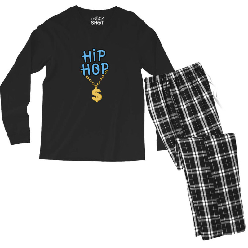 Hip Hop Rap Gangster Rap Break Dance Music Lovers Gold Chains 1 Men's Long Sleeve Pajama Set | Artistshot