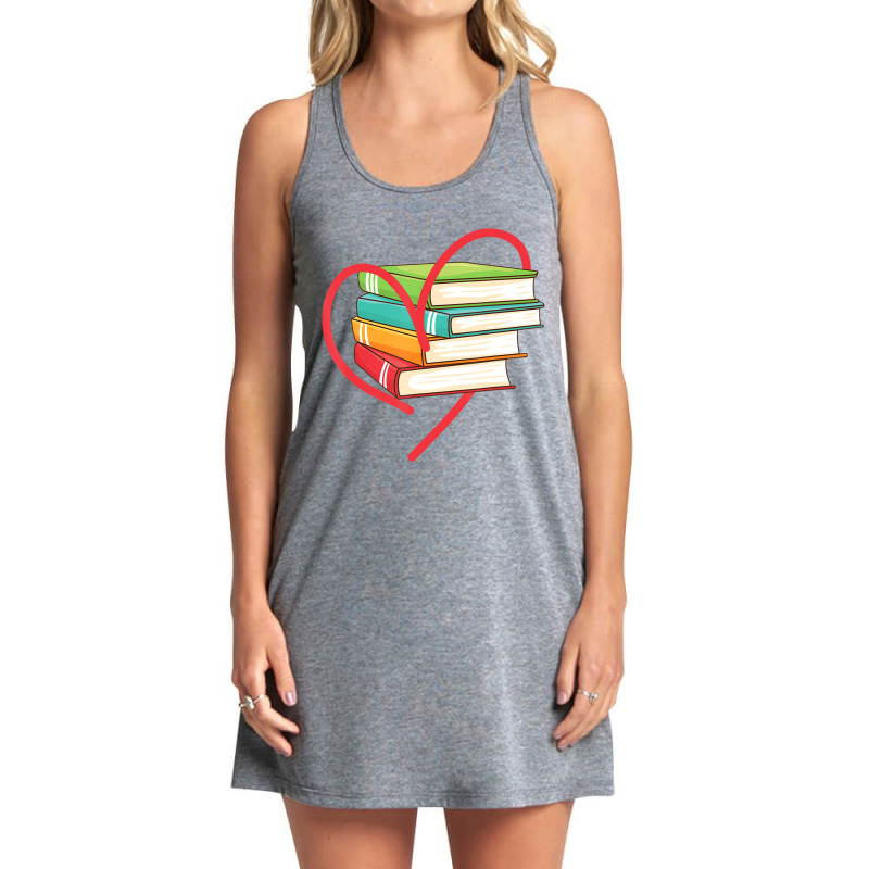 I Love Reading Heart Love Books Library Bookworm Tank Dress by cm-arts | Artistshot