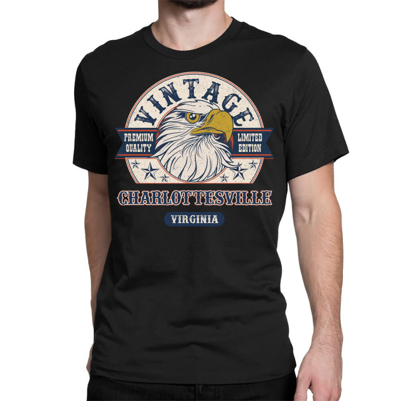 Retro Bald Eagle Charlottesville Virginia Vintage Limited Edition Classic T-shirt | Artistshot