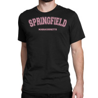 Pink Springfield Massachusetts Ma Varsity Style Springfield T Shirt Classic T-shirt | Artistshot