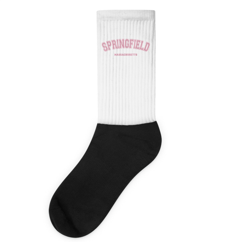 Pink Springfield Massachusetts Ma Varsity Style Springfield T Shirt Socks | Artistshot