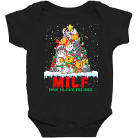 Milf Man I Love Felines Cat Christmas Tree T Shirt Baby Bodysuit | Artistshot